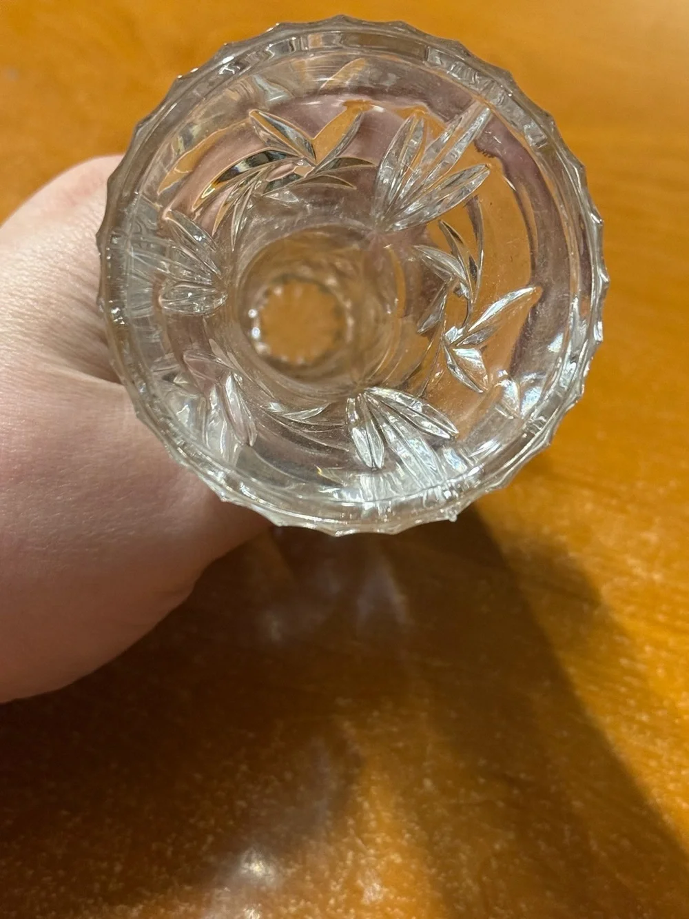 Lenox Clear Cut Glass Bud Vase - Faceted Design